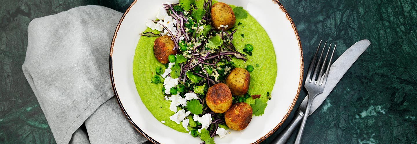 Falafel ja hernehummus