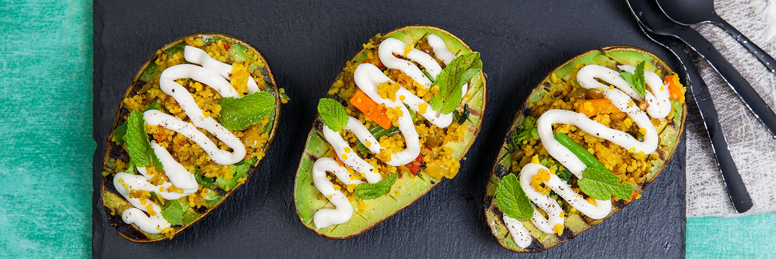 Paahdettua avokadoa ja couscousia